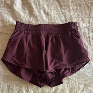 Lululemon Athletica Maroon Hotty Hot Athletic Shorts